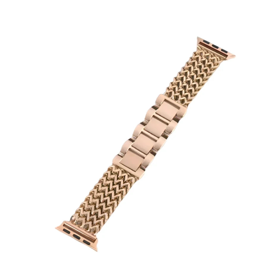 Elegantes Apple Watch Armband aus Edelstahl in pink von Myncase