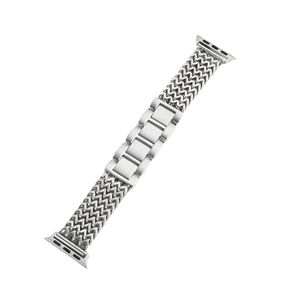 Elegantes Apple Watch Armband aus Edelstahl in Silber von Myncase