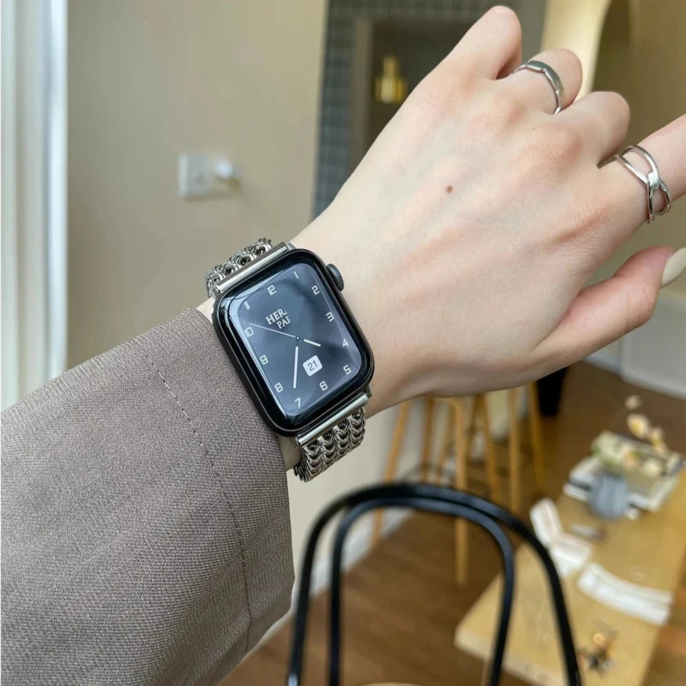 Elegantes Apple Watch Armband aus Edelstahl von Myncase