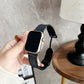 Elegantes Apple Watch Armband aus Leder von Myncase in Dunkelblau