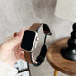 Elegantes Apple Watch Armband aus Leder von Myncase in Dunkelbraun