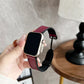 Elegantes Apple Watch Armband aus Leder von Myncase in Lila