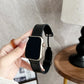 Elegantes Apple Watch Armband aus Leder von Myncase in Schwarz