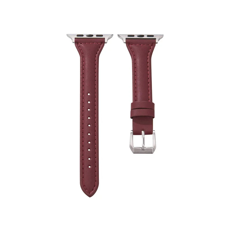 Modisches Apple Watch Lederarmband in Dunkelgrün von Myncase