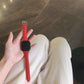 Modisches Apple Watch Lederarmband in Rot von Myncase
