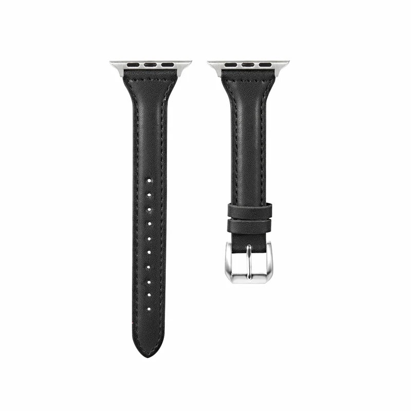 Modisches Apple Watch Lederarmband in Schwarz von Myncase