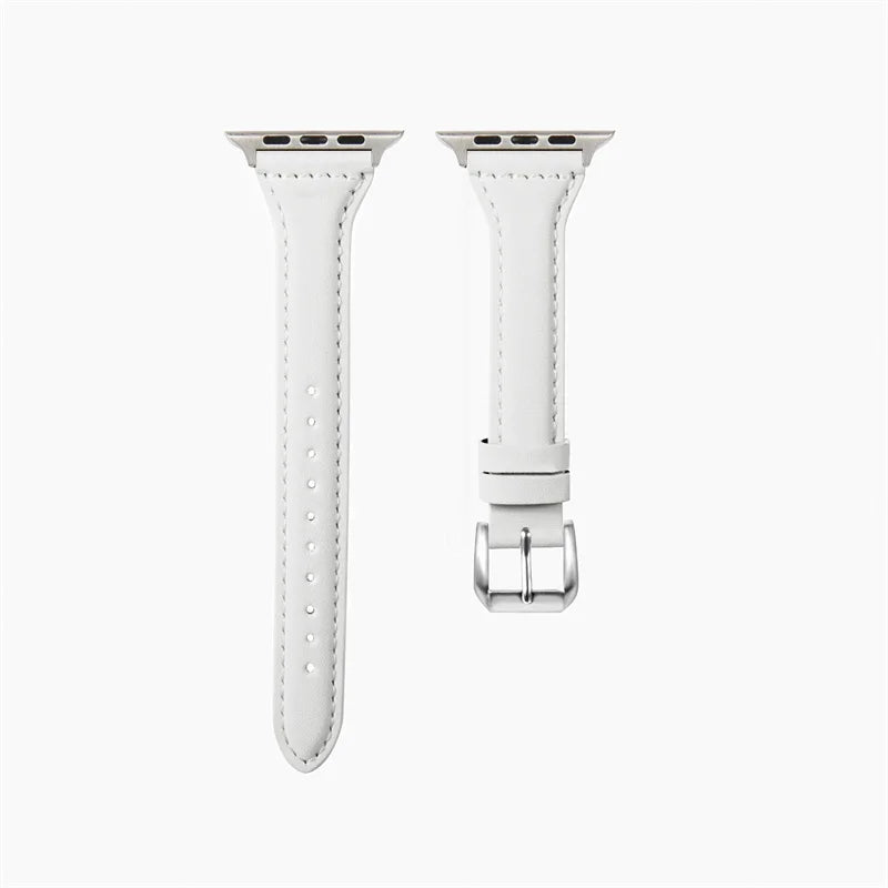 Modisches Apple Watch Lederarmband in Weiß von Myncase