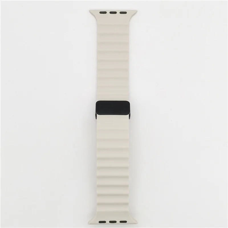 Modisches Apple Watch Sportarmband von Myncase in Cremeweiß