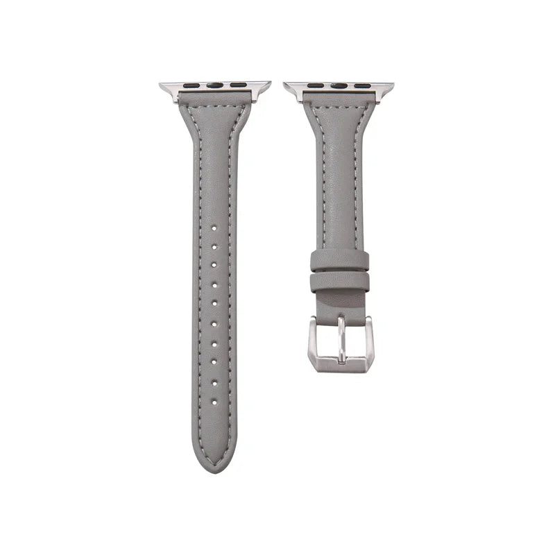 Modisches Apple Watch Lederarmband in Grau von Myncase